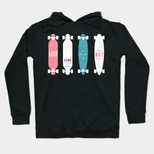 Longboard collection hand drawn / Longboard /Longboarder Gift Idea / Longboarding Present Longboard Hoodie